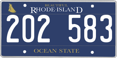 RI license plate 202583