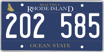 RI license plate 202585