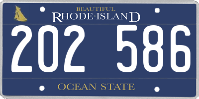 RI license plate 202586