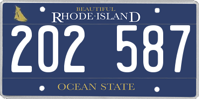 RI license plate 202587