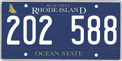 RI license plate 202588
