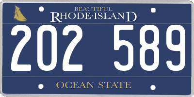 RI license plate 202589