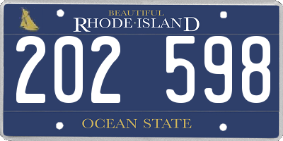 RI license plate 202598
