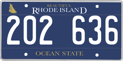 RI license plate 202636