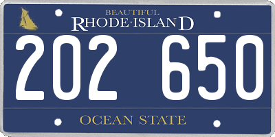 RI license plate 202650