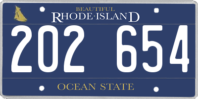 RI license plate 202654