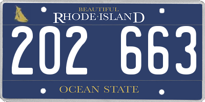 RI license plate 202663
