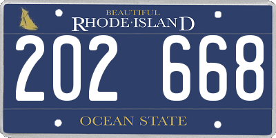 RI license plate 202668