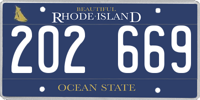 RI license plate 202669