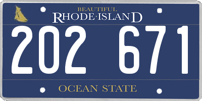 RI license plate 202671