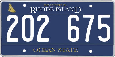 RI license plate 202675