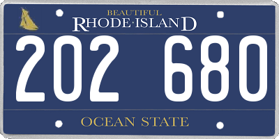 RI license plate 202680