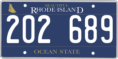 RI license plate 202689