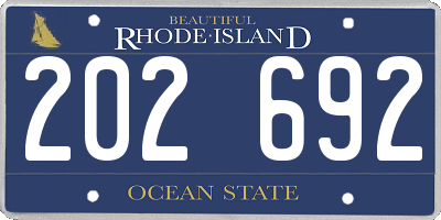 RI license plate 202692