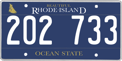 RI license plate 202733