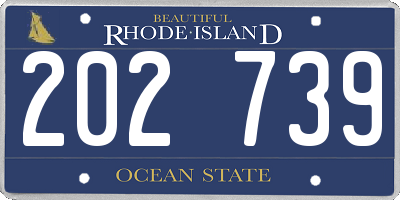 RI license plate 202739