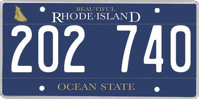 RI license plate 202740