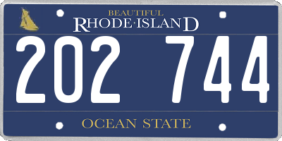 RI license plate 202744
