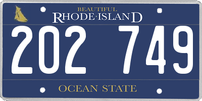RI license plate 202749