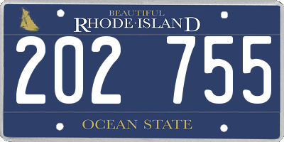RI license plate 202755
