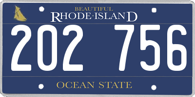 RI license plate 202756