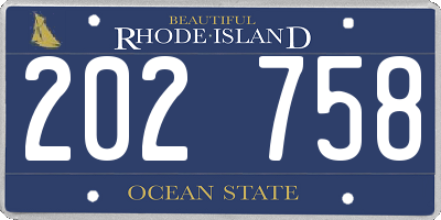 RI license plate 202758
