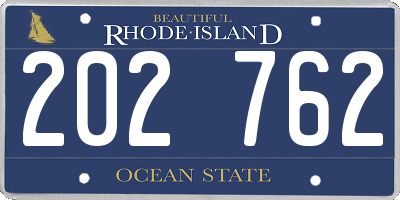 RI license plate 202762