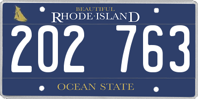 RI license plate 202763