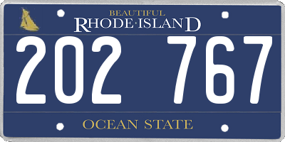 RI license plate 202767
