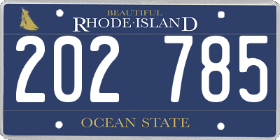 RI license plate 202785