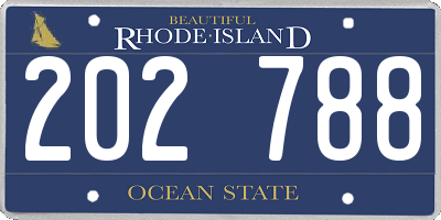 RI license plate 202788