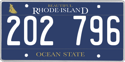 RI license plate 202796