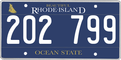 RI license plate 202799