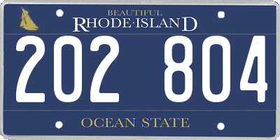 RI license plate 202804