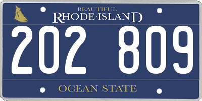 RI license plate 202809