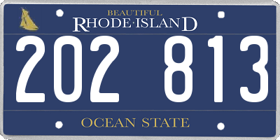 RI license plate 202813