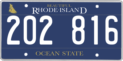 RI license plate 202816