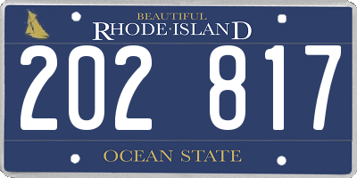 RI license plate 202817