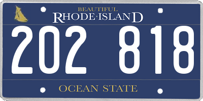 RI license plate 202818