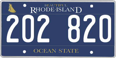 RI license plate 202820