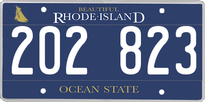 RI license plate 202823