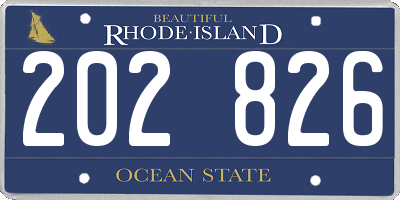 RI license plate 202826