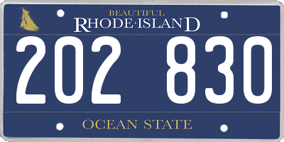 RI license plate 202830
