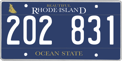 RI license plate 202831