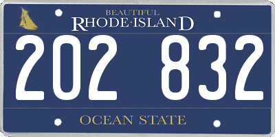 RI license plate 202832