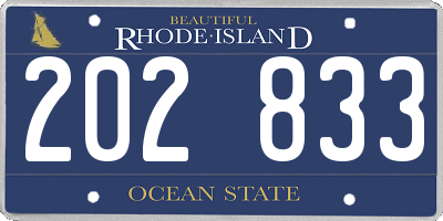 RI license plate 202833