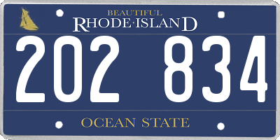 RI license plate 202834