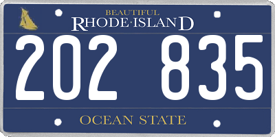 RI license plate 202835