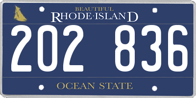 RI license plate 202836