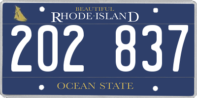 RI license plate 202837